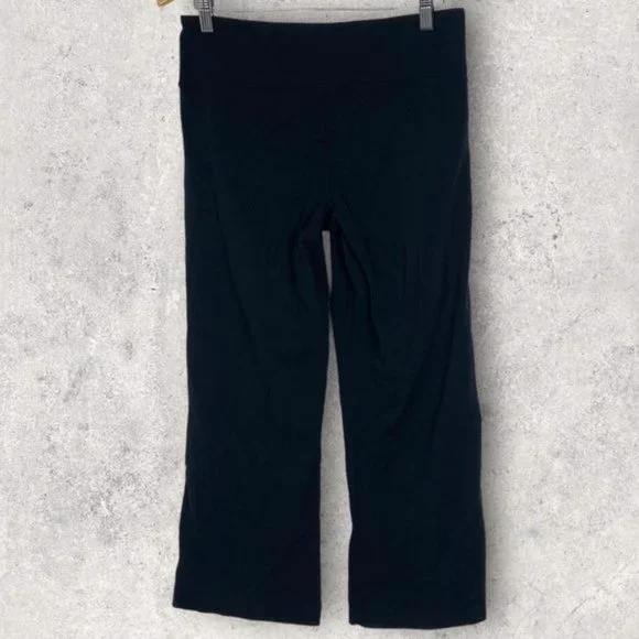 Lululemon Black Cropped High Rise Leggings Size 10 Anti Stink Stretch Yoga Pants - Picture 3 of 10